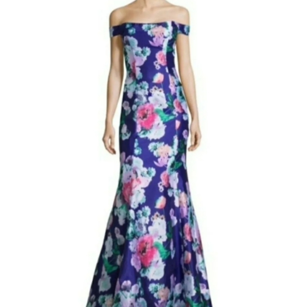 My Michelle off the shoulder floral prom dress